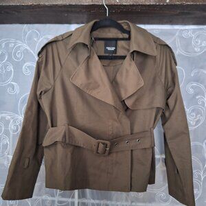 Vera Wang Olive Asymmetrical Zip Jacket